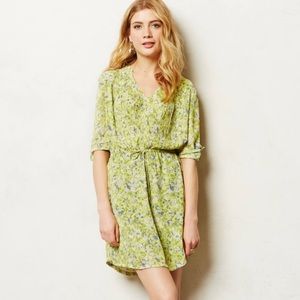 Anthropologie Maeve Yellow Long-Sleeve Dress